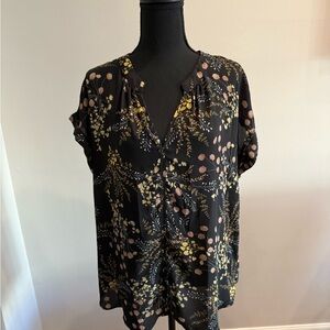 Philosophy Black Floral Blouse